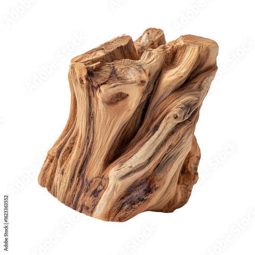 a piece of sandalwood, isolated on white background