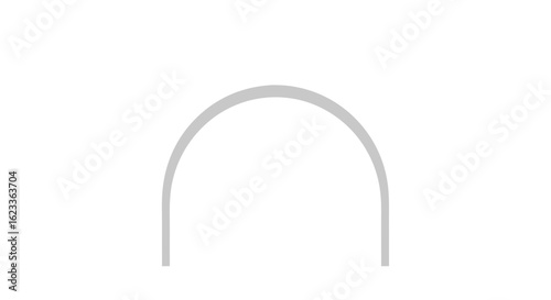Minimalist archway design element on a pristine white backdrop perfect for simplistic visual representation of architecture concept