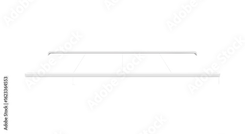Sleek minimalist lighting fixture, a modern suspended design with clean lines in pristine white, ideal for contemporary interiors showcasing