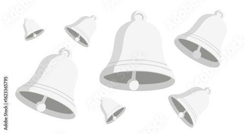 Harmonic Convergence: An Assembly of Resonant Bells in a Delicate Monochrome Palette