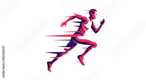 Dynamic Motion: A Stylized Runner Expressing Speed and Velocity Through Artistic Interpretation