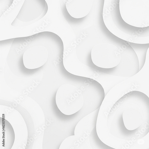Abstract White Paper Cut Illustration. Abstract and Minimalist Paper Cut Style Illustration with Overlapping White Paper Layers. Design, Background, Texture, Modern, Simplicity, Pattern.
