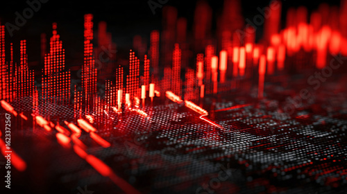 Navigating Market Declines Visualizing Economic Downturns with a Red Graph Examining Bearish Trends and Investment Strategy During Financial Uncertainty
