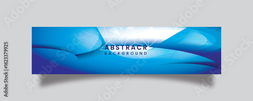 Abstract Blue Abstract Blue  background LinkedIn cover design  with Geometric Shapes