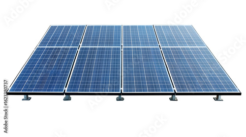 Solar panels on isolated background on transparent background