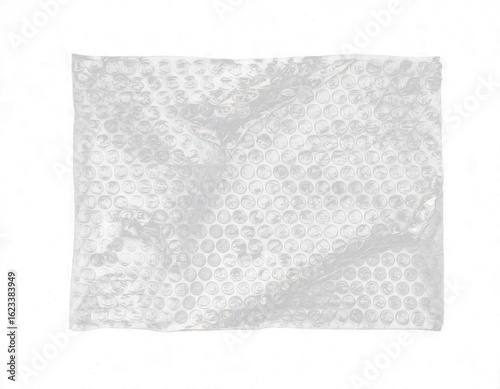 Wrinkled bubble wrap sheet isolated