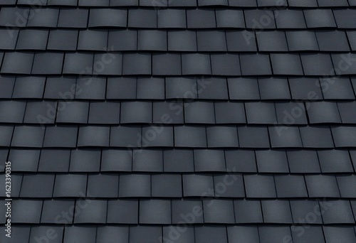 Seamless texture of dark asphalt shingle roof, black, roof