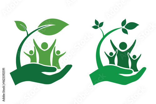 Eco Family Care Logo Vector