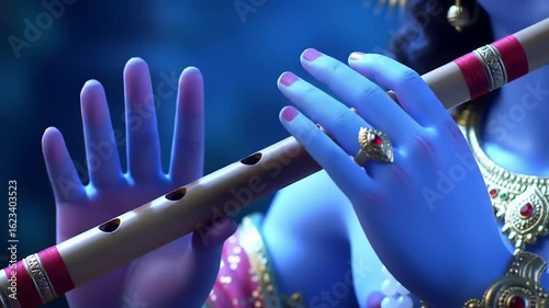 Krishnas flute with divine music.