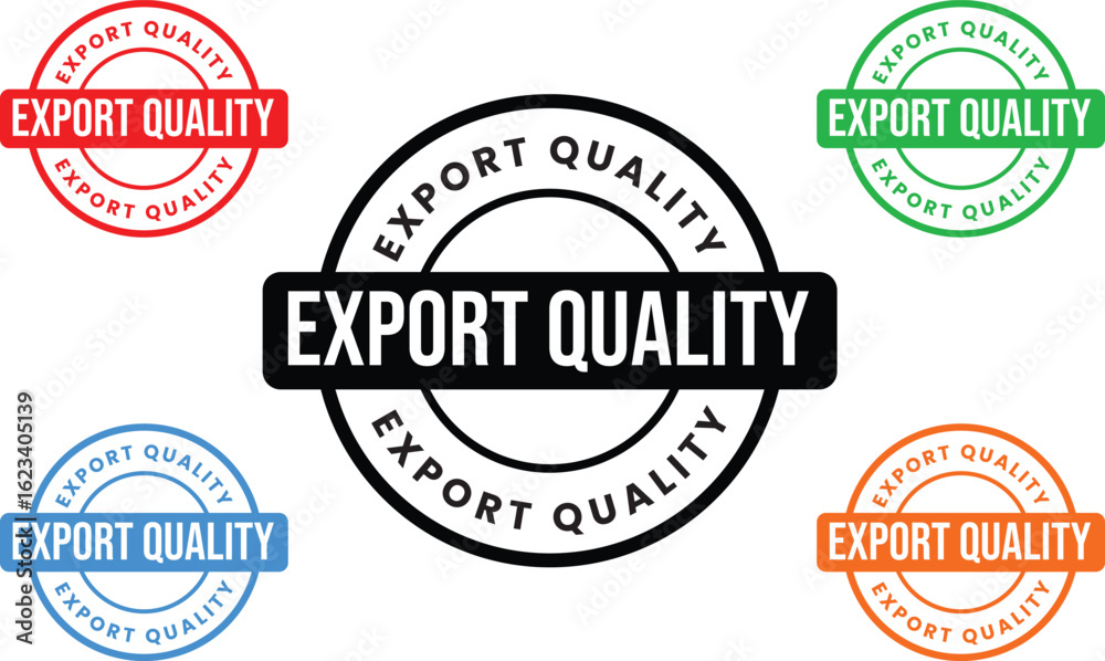 Fototapeta premium Export Quality Badge Stamp Collection Vintage Premium Certification Label Set