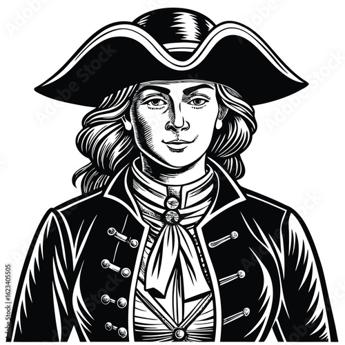 Engraved portrait of a man in 18th-century attire 18th century Columbus
