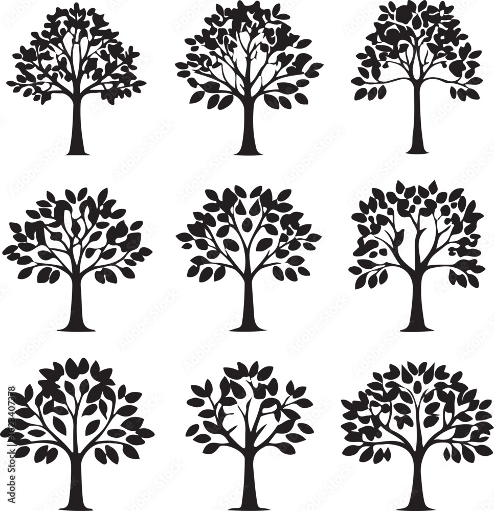 Obraz premium Growth and nature abstract tree icons