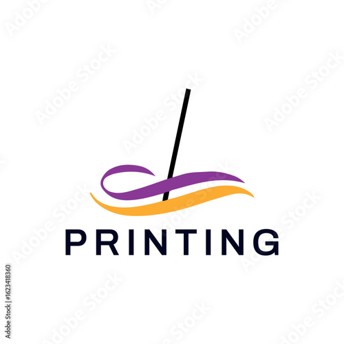 printing shop logo design vector