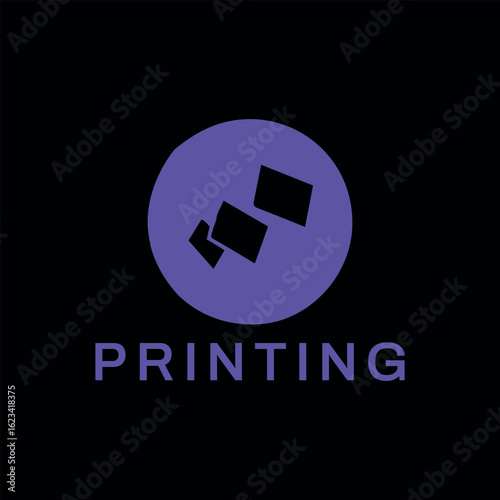 printing shop logo design vector