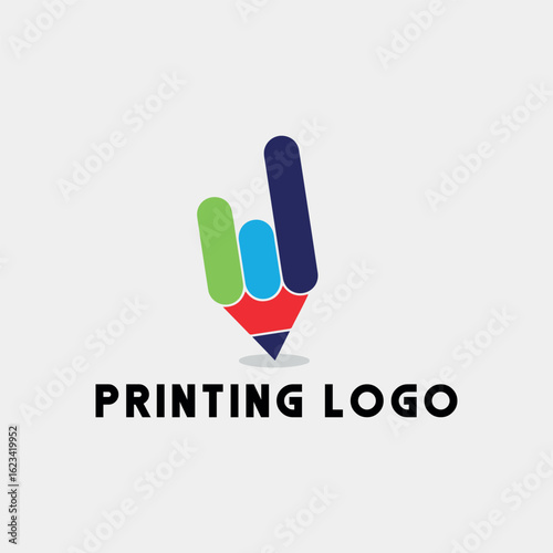printing shop logo design vector