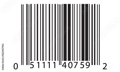 Bar code icon label for shop product. Universal product scan code.
