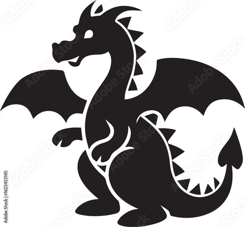 Wallpaper Mural Silhouette Style Vector Dragon Logo Icon – Minimal Mythical Creature Emblem for Fantasy, Gaming, Martial Arts Branding, Fierce Monochrome Beast Graphic Design for Print, Web, and Merchandise Torontodigital.ca