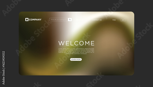 Modern website homepage mockup with welcome message and simple navigation for user engagement