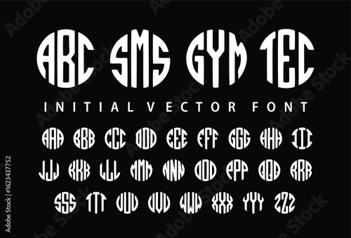 Abstract Circle monogram letters Circle monogram alphabet Round Lettering font vector file. Minimal modern fonts for logo, brand, abc, sms, gym, tec etc. 

