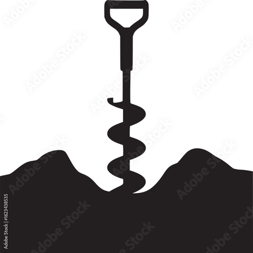 Ice Auger Silhouette