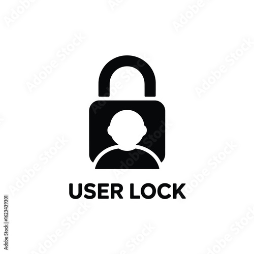 User account locked security symbol silhouette