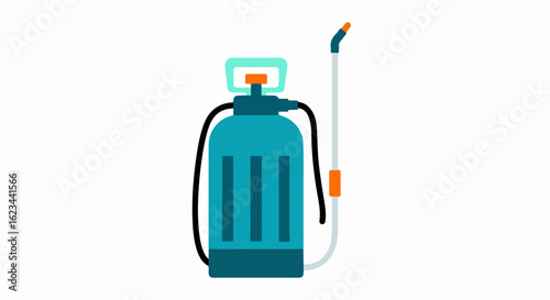 Teal and Orange Garden Sprayer with Black Hose and Wand