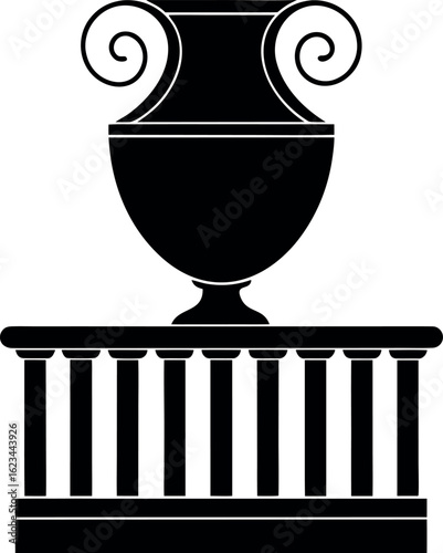 Architectural dome with small finial captured in silhouette composition