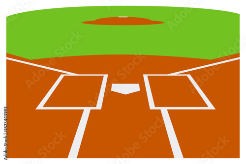 バッターボックスのイラスト素材（ベクター）｜野球・スポーツ