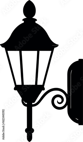 Architectural louvre panel shown in black silhouette vector presentation