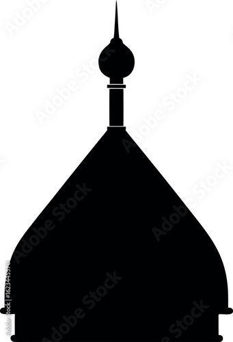 Stylized silhouette of vintage door knocker in black architectural design