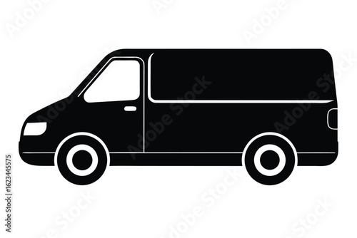 delivery van vector icon silhouette illustrations