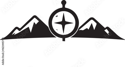 camping icons on the mountain