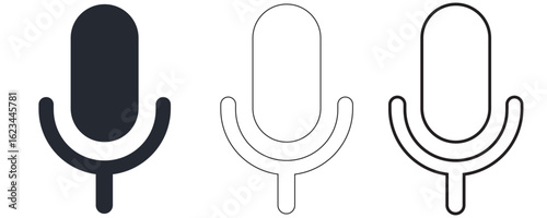 Microphone Mic Icon Sound Record Button Stock Vector