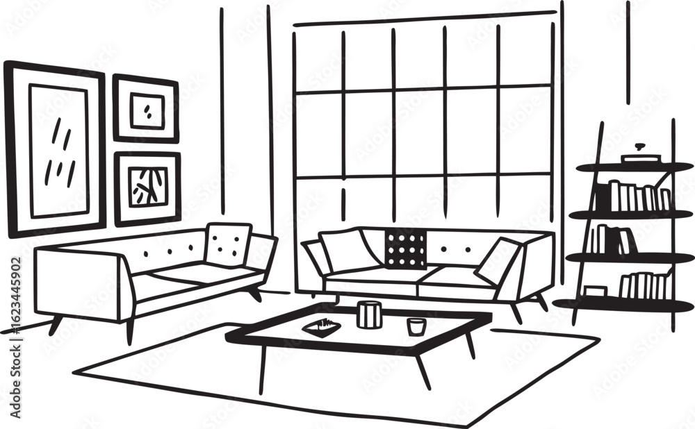 Fototapeta premium modern living room with furniture