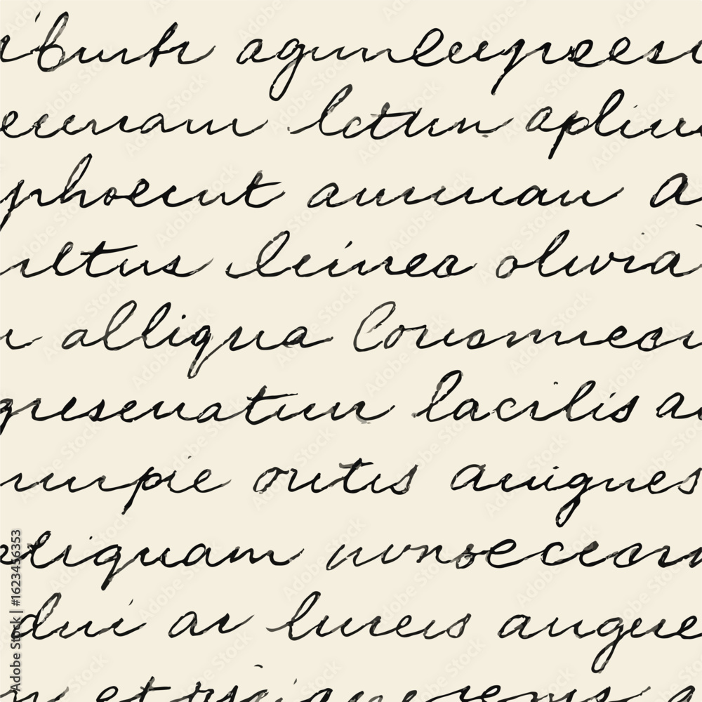 Naklejka premium Handwritten Cursive Script in Black Ink on Cream Background
