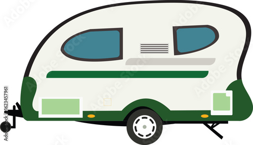 Camper caravan vector design illustration. Trailer vector.