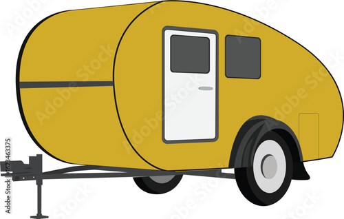 Yellow trailer vector design. Camping  caravan 