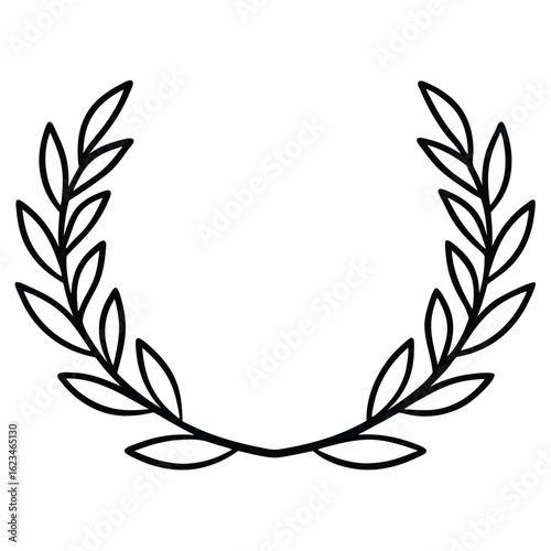 Elegant roman style laurel wreath design featuring overlapping olive leaves for a sophisticated and classic aesthetic