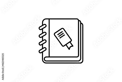 phone book with bookmark and telephone contact directory icon design  
