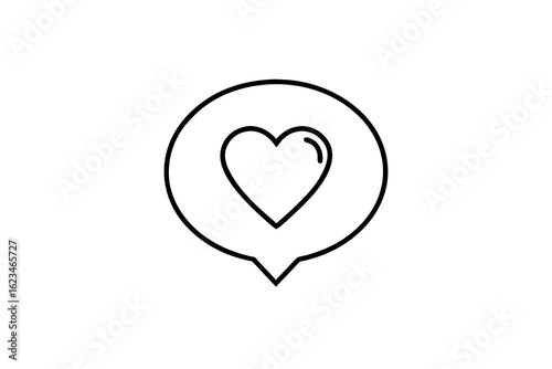 heart inside speech bubble showing love and positive messaging  