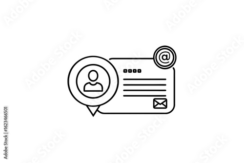 contact card with photo circle for personal profile or ID badge