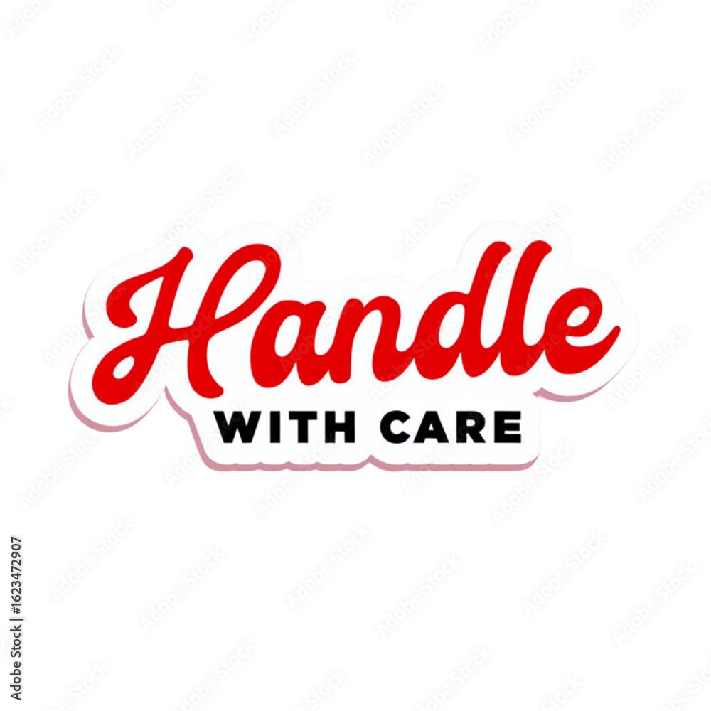 Fototapeta premium Handle with care text sticker