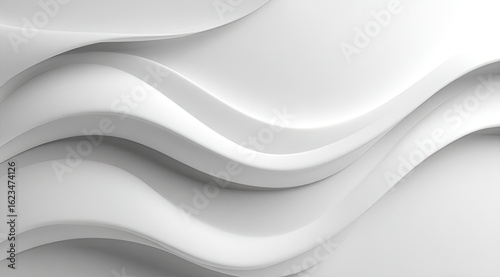 Wallpaper Mural Abstract white wavy shapes Torontodigital.ca