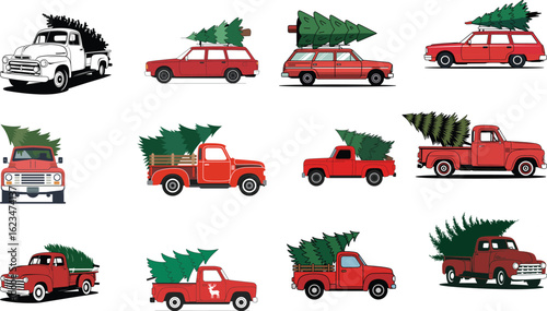 Christmas Truck eps,Truck Christmas Tree bundle