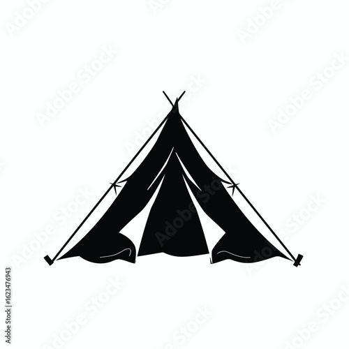 Vector illustration of a simple camping tent perfect for outdoor adventures and recreational activities in nature