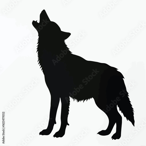 Vector illustration of a lone wolf howling at the moon a symbol of wilderness and the untamed spirit of nature