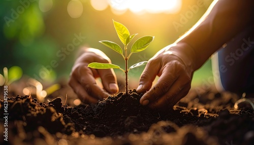 Wallpaper Mural Planting a seedling in the earth Torontodigital.ca