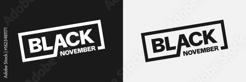 Black November Logo Set – Black and White Variations