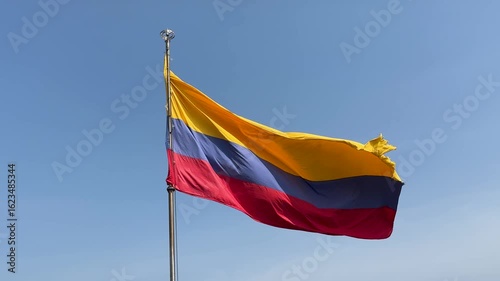 Closeup of the Flag of Colombia 