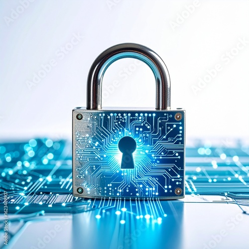 Wallpaper Mural Digital Security Padlock Cyber Protection Concept. Torontodigital.ca